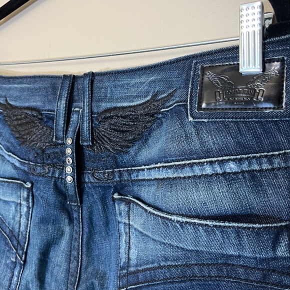 Robin's Jean Straight Leg Embroidered Wings USA Made Jeans - Men's Size 42*32 - Picture 3 of 15
